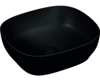 Vitra Outline Tekli 48 cm Seramik Tezgah Üstü Kare Lavabo Mat Siyah