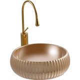 Lena E-4161A Tekli 14 cm Porselen Tezgah Üstü Yuvarlak Lavabo Çok Renkli