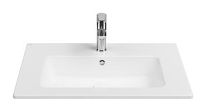 Isvea Sistemat Flat Klasik Tekli 71 cm Seramik Tezgah Üstü Dikdörtgen Lavabo Beyaz