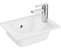 Vitra Mia 7460L003-0029 Tekli 40 cm Seramik Tezgah Altı Dikdörtgen Lavabo Beyaz