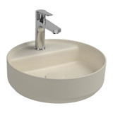 Isvea Infinity Batarya Delikli Klasik Tekli 42 cm Seramik Tezgah Üstü Yuvarlak Lavabo Fil Dişi