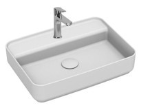 Isvea Infinity Klasik Tekli 55 cm Seramik Tezgah Üstü Dikdörtgen Lavabo Beyaz