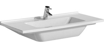 Vitra S50 Etajerli Klasik Tekli 120 cm Seramik Tezgah Altı Dikdörtgen Lavabo Beyaz