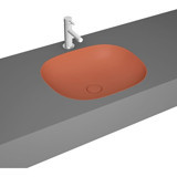 Vitra Plural 7810B477-1083 Tekli 45 cm Seramik Tezgah Altı Kare Lavabo Mat Terra Rossa