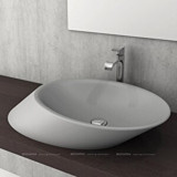 Bocchi Vessel 1013-006-0125 Country Tekli 86 cm Seramik Tezgah Üstü Çanak Lavabo Mat Gri