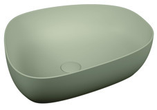 Vitra Outline 5991B420-0016 Tekli 56 cm Seramik Tezgah Üstü Asimetrik Lavabo Mat Bej