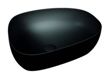 Vitra Outline 5991B483-0016 Tekli 56 cm Seramik Tezgah Üstü Asimetrik Lavabo Mat Siyah