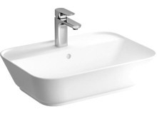 Vitra Geo 7426B003-0041 Tekli 60 cm Seramik Tezgah Üstü Dikdörtgen Lavabo Beyaz