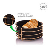 Carat Home Gold Şeritli Ekmeklik Siyah