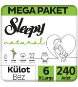 Sleepy Natural 6 Numara Organik Külot Bebek Bezi 240 Adet