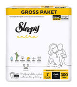 Sleepy Extra 7 Numara Organik Cırtlı Bebek Bezi 300 Adet