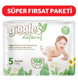 Giggles Natural 5 Numara Organik Bantlı Bebek Bezi 168 Adet