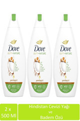 Dove Care By Nature Hindistan Cevizi-Badem Özü Nemlendirici Duş Jeli 3x500 ml