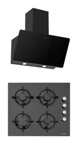 Silverline CS5349B01 - 3457 Soho 60 Doğalgazlı Cam Klasik Ankastre Ocak 2'li Ankastre Set İnox