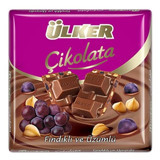 Ülker Kare Fındıklı Üzümlü Sütlü Çikolata 65 gr 6 Adet
