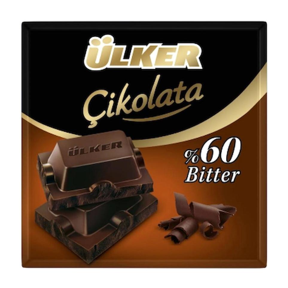 Ülker Kare %60 Bitter Çikolata 60 gr 2 Adet