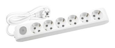 Avarson 3x1.5 TTR 3500 W Topraklı Anahtarlı 6'lı 30 m Uzatma Kablosu Beyaz