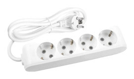 Avarson 3x1.5 TTR 3500 W Topraklı 4'lü 20 m Uzatma Kablosu Beyaz