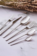 Emsan Elegance Bello Parlak Sandıklı 84 Parça 12 Kişilik Çatal Kaşık Bıçak Takımı Gümüş