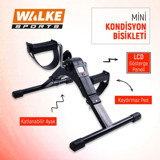 Walke Mini 120 kg Kapasiteli Yatay Kayışlı Kondisyon Bisikleti Siyah