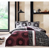 Taç Lionel Saten 4 Mevsim 200 x 220 cm Çarşaflı Desenli Çift Kişilik Nevresim Takımı Bordo
