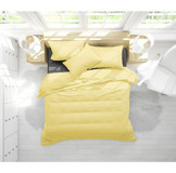 Mulberry Estonia Pamuklu 4 Mevsim 200 x 220 cm Çarşaflı Düz Çift Kişilik Nevresim Takımı Sarı-Siyah