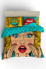 Helen George Oops Pamuklu 4 Mevsim 200 x 220 cm Çarşaflı Desenli Çift Kişilik Nevresim Takımı Çok Renkli