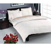 Taç Prestige Saten 4 Mevsim 200 x 220 cm Çarşaflı Düz Çift Kişilik Nevresim Takımı Ekru