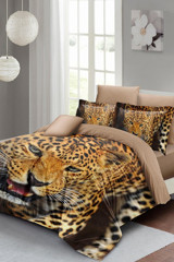 Monohome Wild Tiger Pamuk Saten 4 Mevsim 200 x 220 cm Çarşaflı Desenli Çift Kişilik Nevresim Takımı Çok Renkli