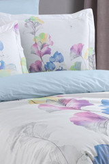 Varol Laura Home Nice Bambu Saten 4 Mevsim 200 x 220 cm Çarşaflı Desenli Çift Kişilik Nevresim Takımı Çok Renkli