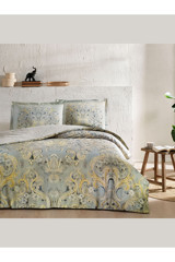 Taç Gisella Saten 4 Mevsim 200 x 220 cm Çarşaflı Desenli Çift Kişilik Nevresim Takımı Krem