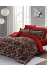 Monohome Old Design Saten 4 Mevsim 200 x 220 cm Çarşaflı Desenli Çift Kişilik Nevresim Takımı Çok Renkli
