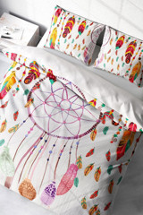 Monohome Dream Catchers Pamuklu 4 Mevsim 200 x 220 cm Çarşaflı Desenli Çift Kişilik Nevresim Takımı Çok Renkli
