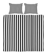 Helen George Back To Basics Mikrofiber 4 Mevsim 200 x 220 cm Çizgili Çift Kişilik Nevresim Takımı Beyaz-Siyah