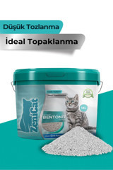 ZeniCat Kokusuz Topaklanan İnce Taneli Bentonit Kedi Kumu 18 lt