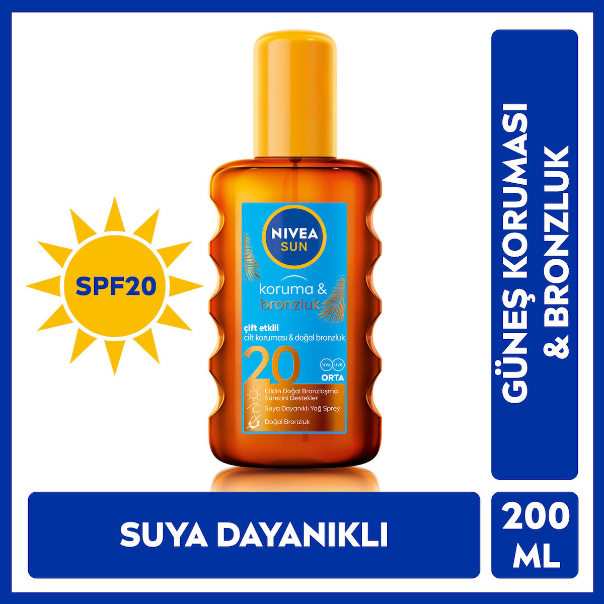 Nivea Sun Koruma&Bronzluk 20 Faktör Güneş Yağı 200 ml