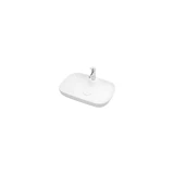 Lapino Premium Class Klasik Tekli 60 cm Seramik Tezgah Üstü Oval Lavabo Beyaz