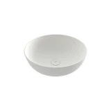 Bocchi Slim Line Modern Tekli 38 cm Seramik Tezgah Üstü Yuvarlak Lavabo Beyaz