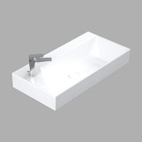 Sanovit Stance Klasik Tekli 65 cm Seramik Tezgah Üstü Dikdörtgen Lavabo Beyaz