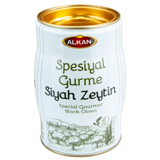 Alkan Spesiyal Gurme Tuzlu Sele Salamura Gemlik Siyah Zeytin Teneke 1 kg