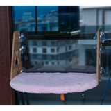 Pugalo Vantuzlu Tek Fonksiyonlu 47x34x28 cm Cama Yapışan Kedi Yatağı Pembe