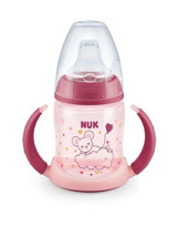 Nuk FC Plus Karanlıkta Parlayan PP Learner Akıtmaz Kulplu 6+ Ay 150 ml Alıştırma Bardağı Pembe