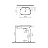 Vitra Frame Klasik Tekli 57 cm Seramik Tezgah Üstü Oval Lavabo Beyaz