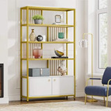 Zizuva 6 Bölmeli 5 Raflı Metal-Suntalam 180 cm Beyaz - Gold