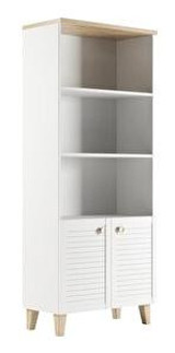 Meltem Vera 5 Bölmeli 3 Raflı Mdf 185 cm Beyaz - Meşe