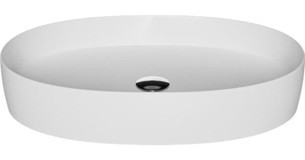 Creavit Loop LP160 Klasik Tekli 60 cm Seramik Tezgah Üstü Oval Lavabo Beyaz