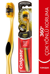 Colgate 360 Charcoal Gold Yumuşak Manuel Diş Fırçası Gold