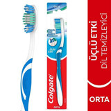 Colgate Üçlü Etki Orta Manuel Diş Fırçası Beyaz Mavi