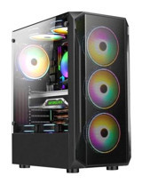 Everest X-Racer Peak RGB 4 Fanlı Siyah Dikey Kullanım Mid Tower Oyuncu Bilgisayar Kasası