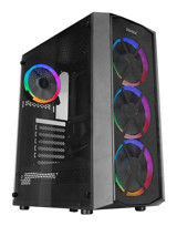 Everest Flat RGB Mesh 4 Fanlı Siyah Dikey Kullanım ATX Oyuncu Bilgisayar Kasası